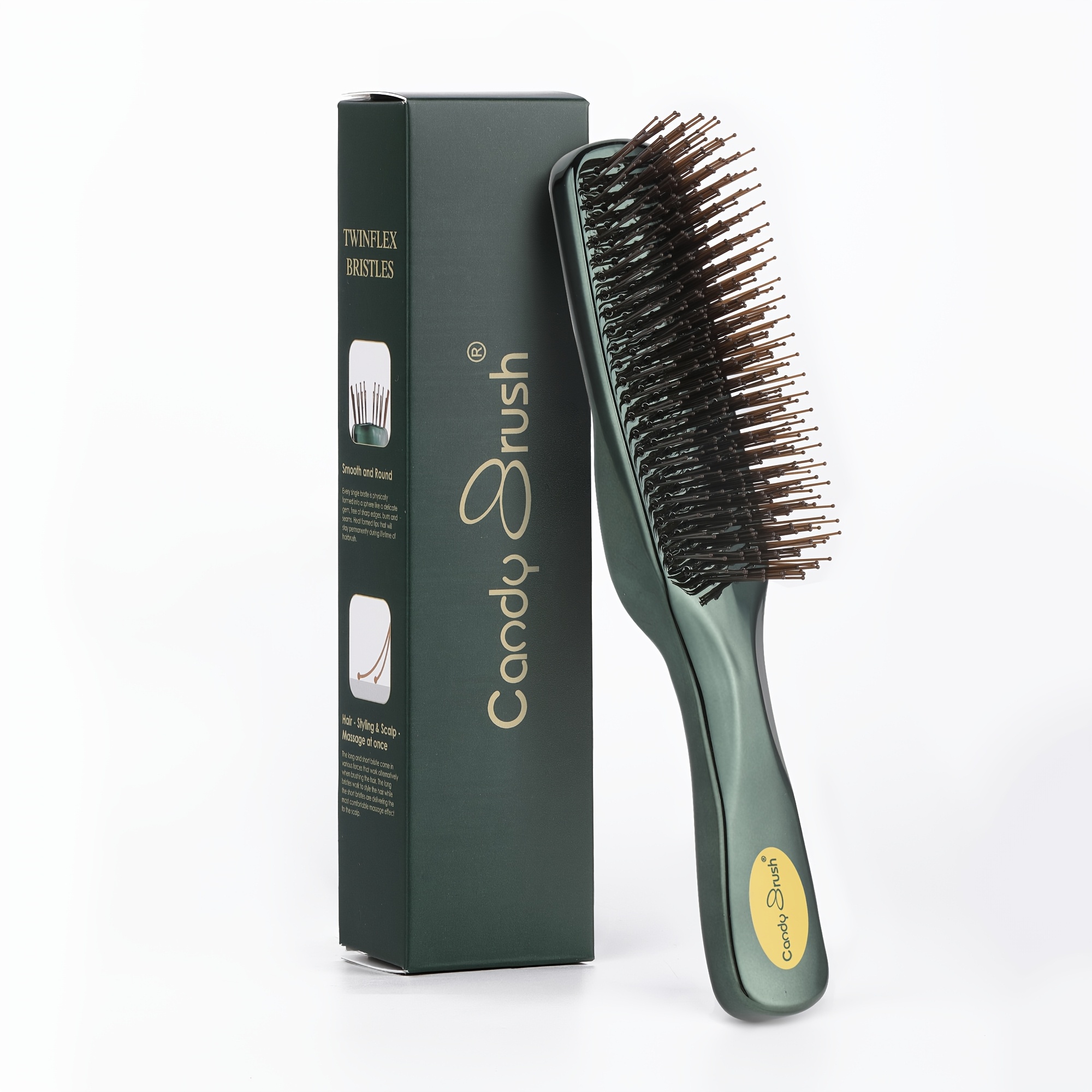E-shop CANDY BRUSH Grüne Entwirrbürste für empfindliche Kopfhaut, geeignet für alle Haartypen mit weichen Nylonborsten & sanfter Entwirrung – Nass-