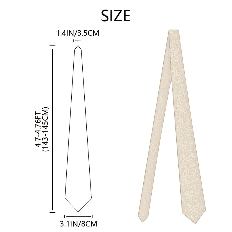 Subtle Solid Light Beige Pattern Printed Tie