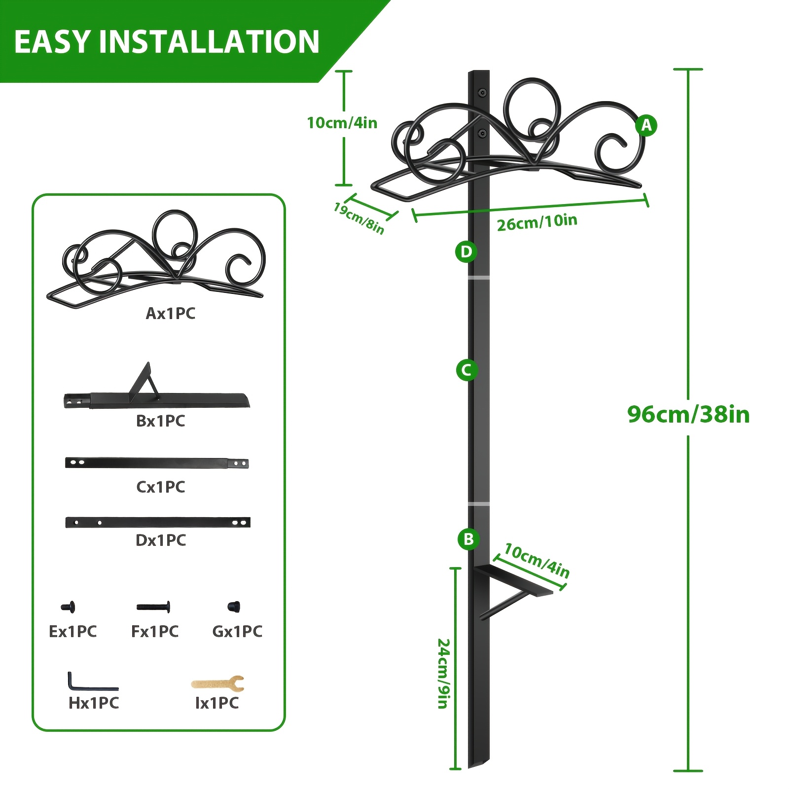 Heavy-Duty Metal Garden Hose Holder Stand with Rust-Resistant Design and Spikes, Freestanding Outdoor Hose Reel Organizer for Up to 150 ft H