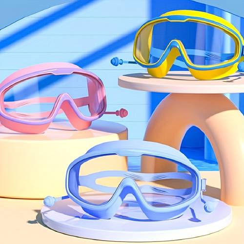 swimming goggles anti fog high definition diving goggles integrated earplugs