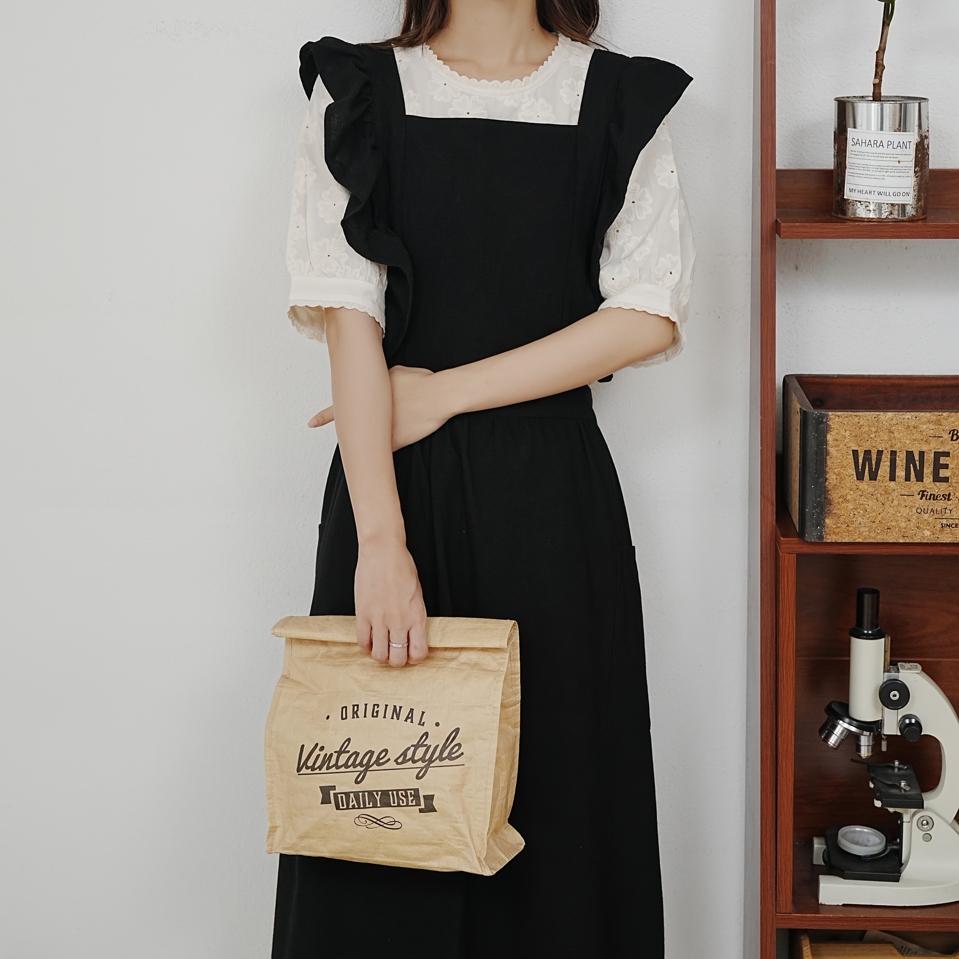 french vintage apron ruffles | temu Temu Canada