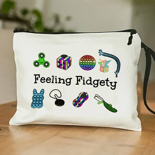 feeling fidgety fidget organizer pouch with wristband sensory spd zippered case suitable for gadgets travel essentials asd friendly durable cosmetic bag