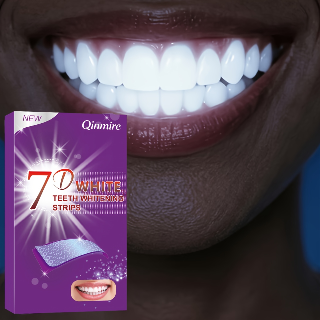 14 unidades - nuevas tiras dentales 7d moradas, diseño de aplicación     para dientes  s, kit de viaje portátil, tiras dentales moradas, uso   y parches de limpieza dental para viajes 4