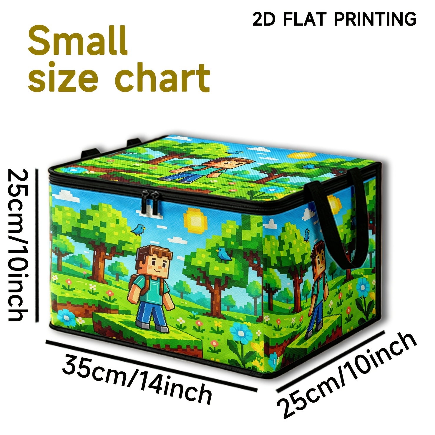 TEMU Panier de Rangement Pliable Organisateur à Motif Garçon de en Pixel Art, 1 Pièce, Caractéristiques : Rangement Multifonctionnel, , Emballage de