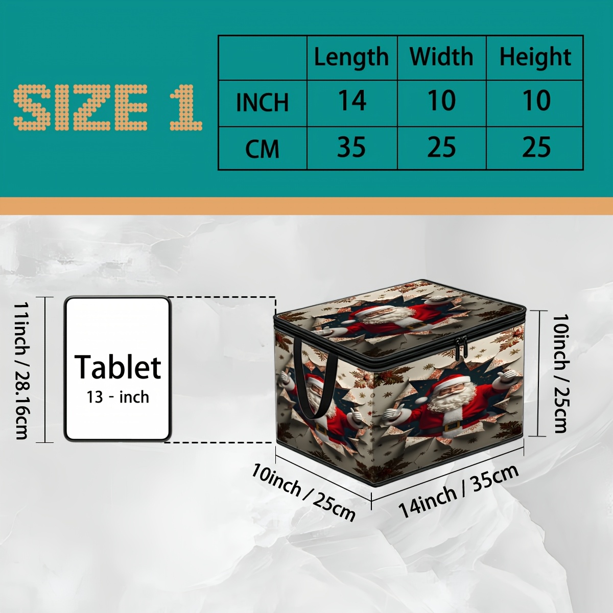 TEMU 1pc Large-capacity Foldable Fabric Storage Box With Lid Suitable For Office & Organization, Non- Collapsible Box With Sturdy Zipper Closure,