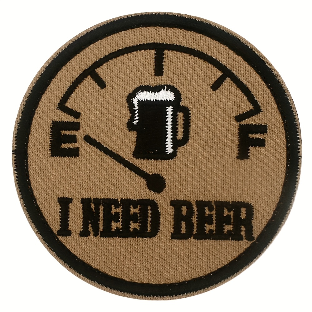 E-shop Ich Brauche Bier Humor Patch - Besticktes "Ich Brauche Bier" Abzeichen mit Klettverschluss, Lustiges Nähzubehör für Hüte, Jacken, Bierkühler -