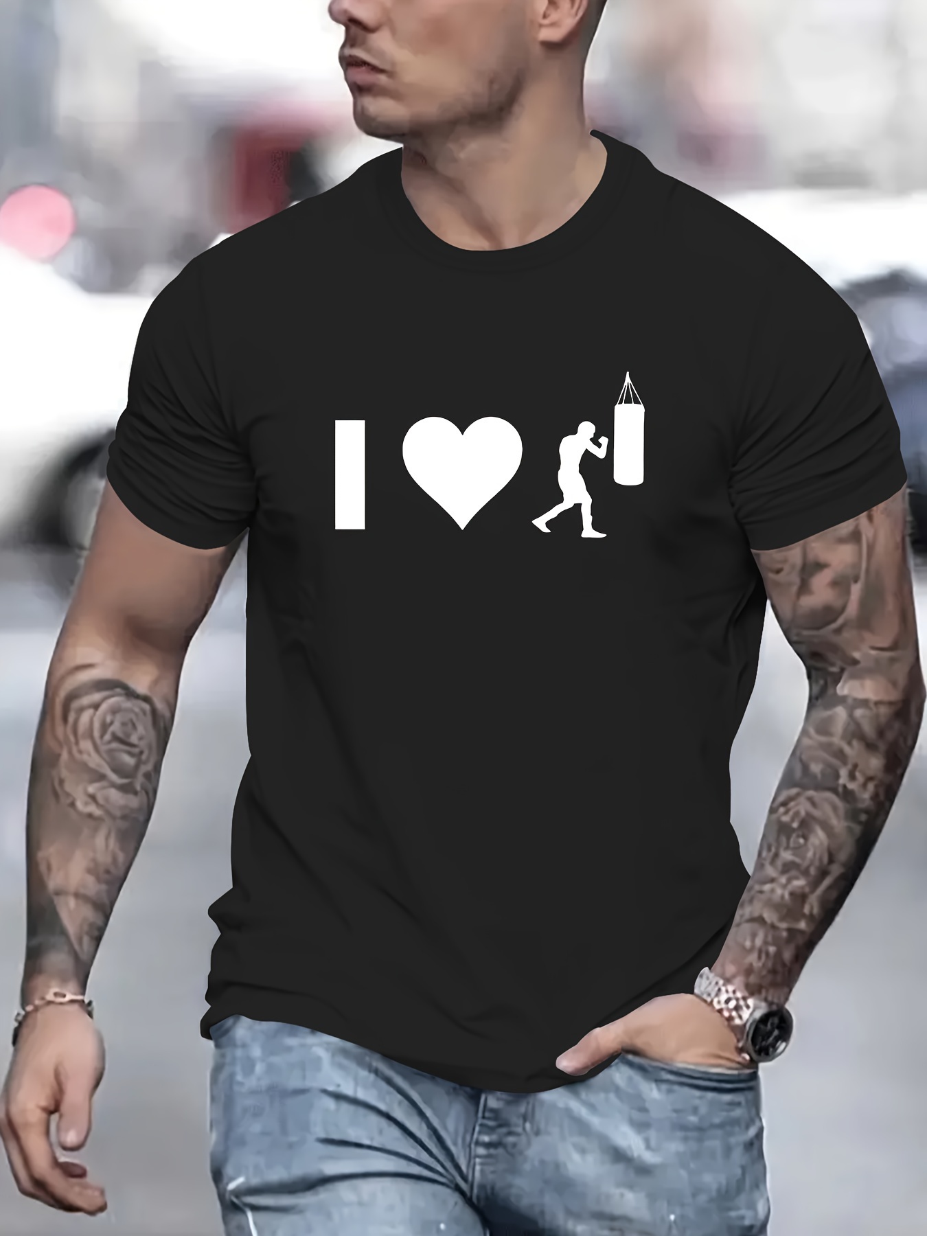 Camiseta de boxeo para hombre, diseño de Detroit Michigan, estilo vintage,  boxeo, para hombre