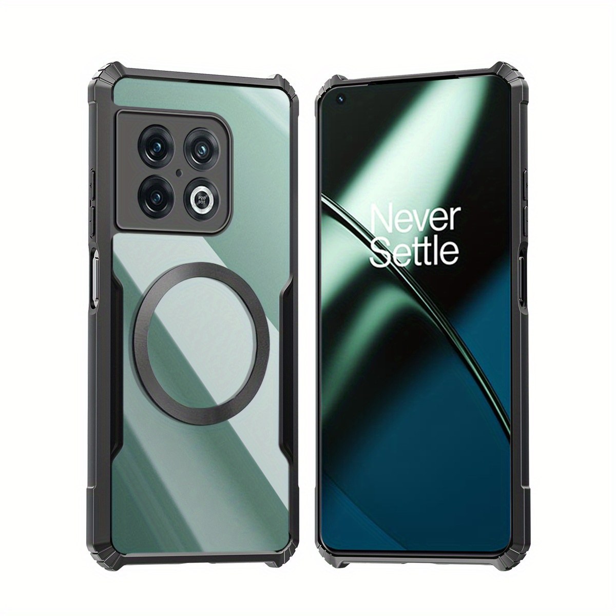 TEMU para teléfono: Compatible con , Carcasa magnética, Cubierta antigolpes, Acrílico transparente, Protección para cámara y parte trasera