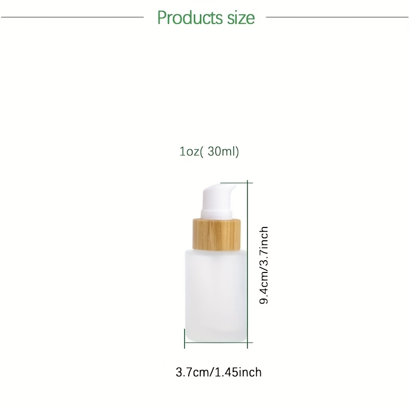 TEMU 10ml/30ml/50ml Glass Skincare Bottles With Bamboo & Pump Dispenser - Transparent Round Lotion Jars For Essential Oils, Creams, Serums - For Use