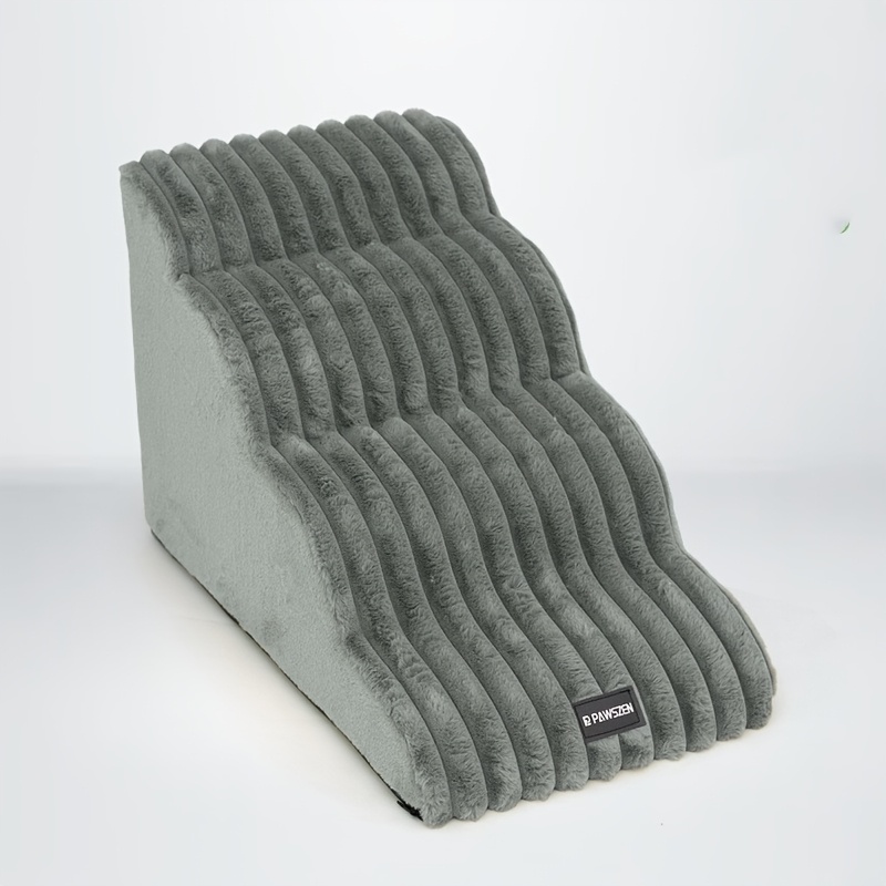 TEMU For Small Senior Dogs Suitable For High Beds & Bedsides - Plush Dog Stairs With 35° Slope Ramp, Non-slip High Sponge Steps, Removable Washable