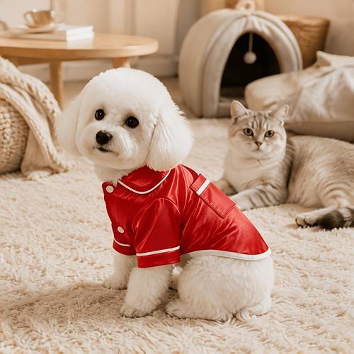 item picture 1pc pet pajamas glossy pajamas for small to medium pets lapel short sleeve pet sleep shirt soft and breathable indoor pet loungewear daily household pet apparel pajamas for small to medium dogs and cats