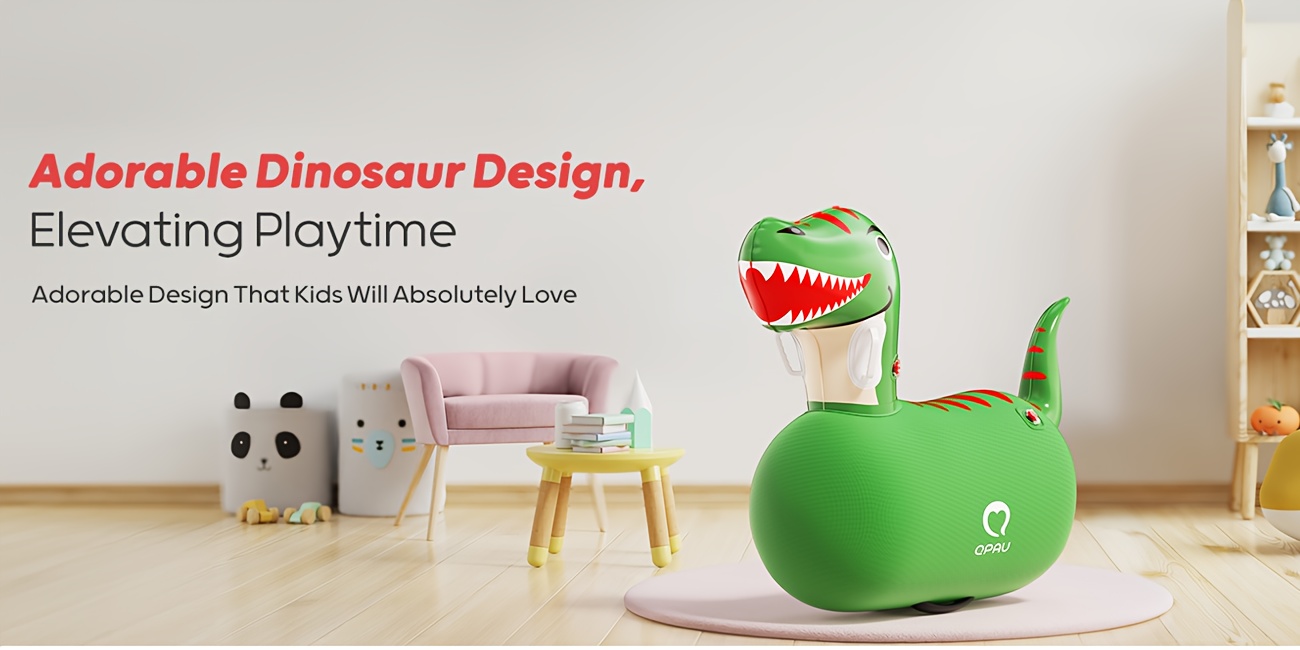 QPAU 2pcs Inflatable Bouncy Dinosaur Toys With Hand Pump, Heavy Duty Giant Bouncy Pal, Ride On Bouncy Animal Hopper Toy, Indoor Outdoor Hopping Horse For Kids Girls Boys Ages 5-14, Mother'S Day Gift