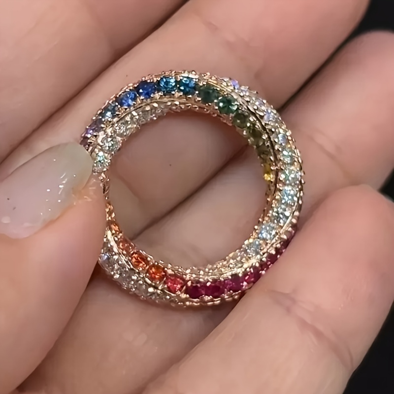 Luxurious Colorful Synthetic Zirconia Women's Fashion Ring