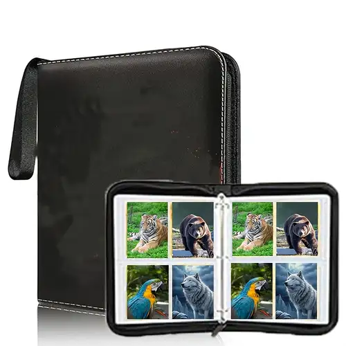 Waterproof PU Leather Card Holder Trading 60 Pages, 480 Card Capacity, 4-Pocket, Waterproof PU Leather, With Zipper Card Binder Waterproof PU Leather Card Holder Trading 60 Pages, 480 Card Capacity, 4-Pocket, Waterproof PU Leather, With Zipper Card Binder