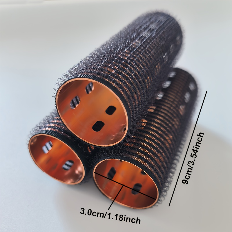TEMU 3pcs Aluminum Rollers Set Hair Rollers Hairdressing Styling Tool, Heatless Curlers, Safe For Long & Medium Hair, Random Color For Women, Men