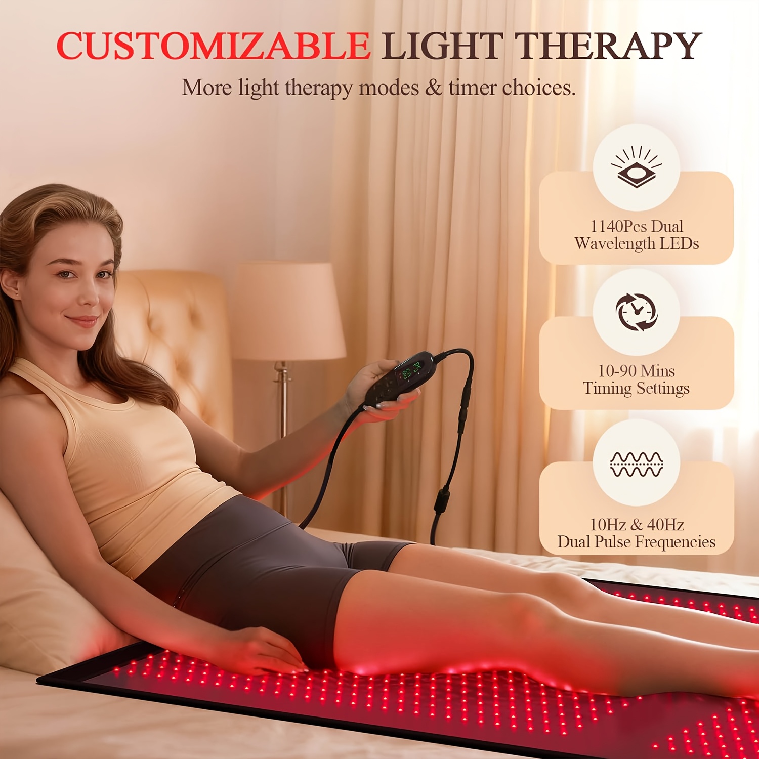 red light blanket for legs all in one pain relief   for full feet legs knee with 660nm 850nm infrared light at home 1140pcs leds Product details 6