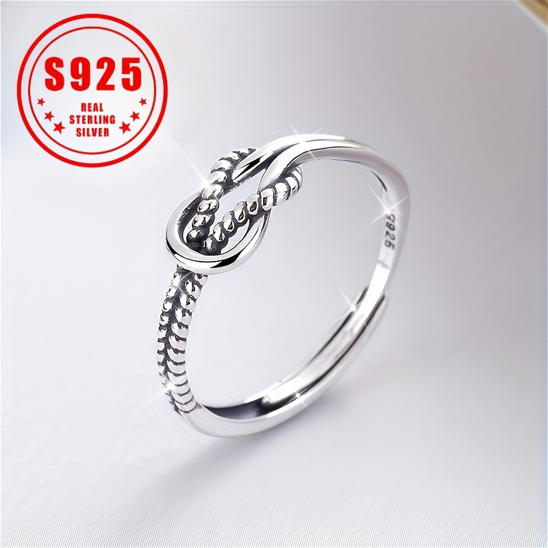 

S925 Sterling Silver Ring Retro Adjustable Ring For Men And Women Daily Outfits High Quality Jewelry. 2.0g/0.07oz