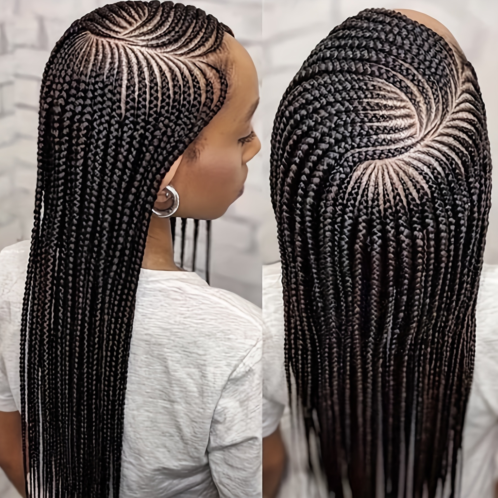 Flexible 13x6 Lace Front Braid Wig, Smooth Synthetic Hair Suitable For Skin Tone