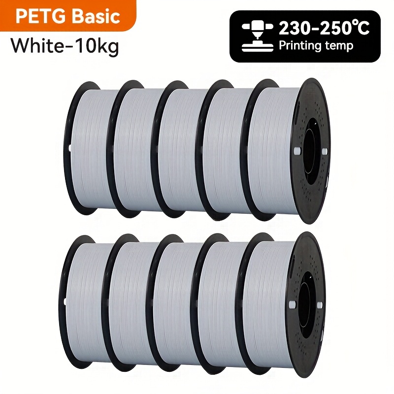 Qipang 3d Printer Filament Petg Filament 1.75mm Petg 3d Printer Filament 10kg (10pcs) Dimensional Accuracy +/- 0.02mm, Compatible With Most Fdm 3d Printers