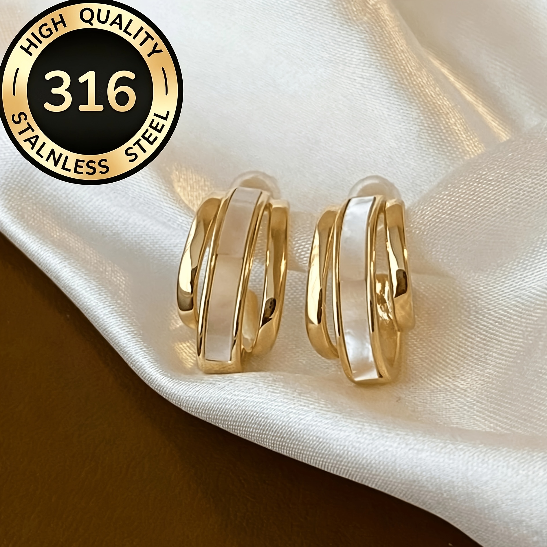 TEMU Pendientes franceses, Pendientes de esmalte, Pendientes de concha, Pendientes de lujo , Pendientes de , Exquisito , Aportaciones de , Pendientes