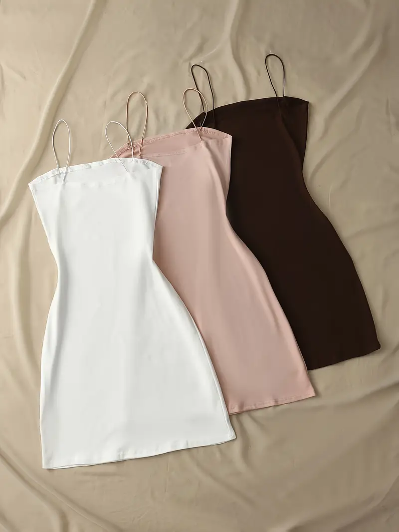 3 piece set summer shoulder camisole dresses in - Temu Oman 3 piece set summer shoulder camisole dresses in - Temu Oman