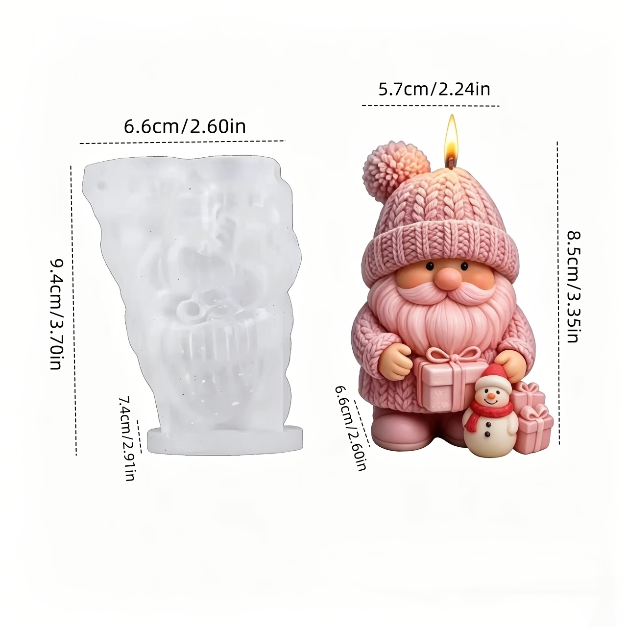 TEMU Stampo in 3D per fai da te con che una scatola regalo - Ornamento a forma irregolare per lavori a maglia, lavori in resina, stampi per cera |