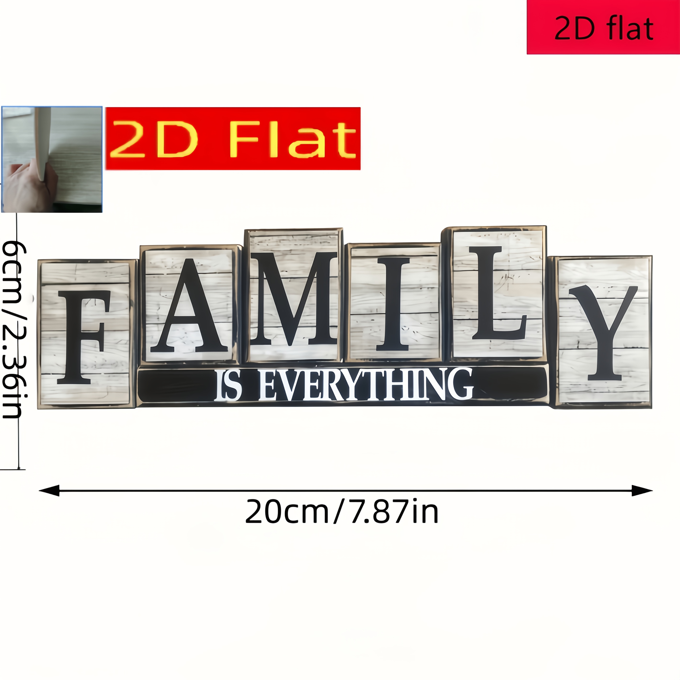 TEMU 2d Flat, 1pc "" Rustic Wooden Sign - Wood Wall & Tabletop Decor Suitable For Home, Fireplace,, Farmhouse - Irregular Shape English Lettering