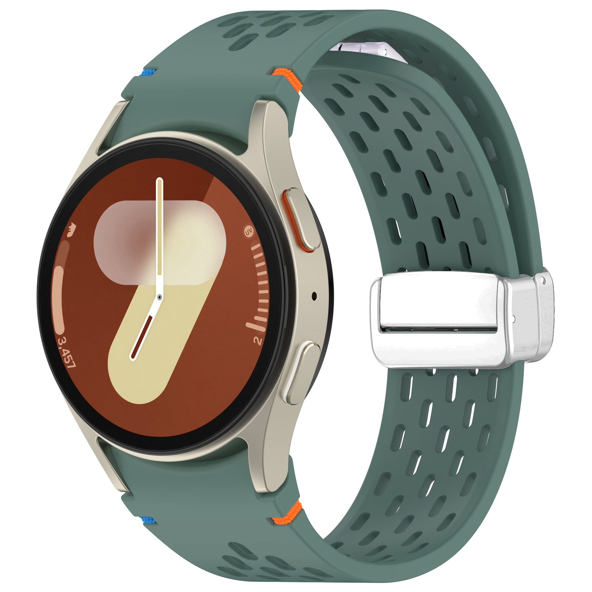 Image of Compatible With Watch7 Car Line Strap, Fe Car Line Silicone Strap For Watch Models 4, 5, And 6 With Breathable Hole Design