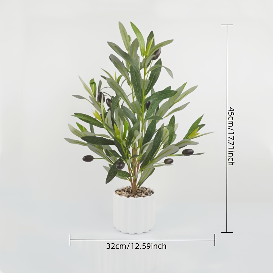 1pc, Olive Tree, Artificial Plant Olive Tree Potted, Plastic Flower Pot, Suitable For Office Desktop Window Sill Placement Decoration, Holiday Party Scene Decoration Shooting Props