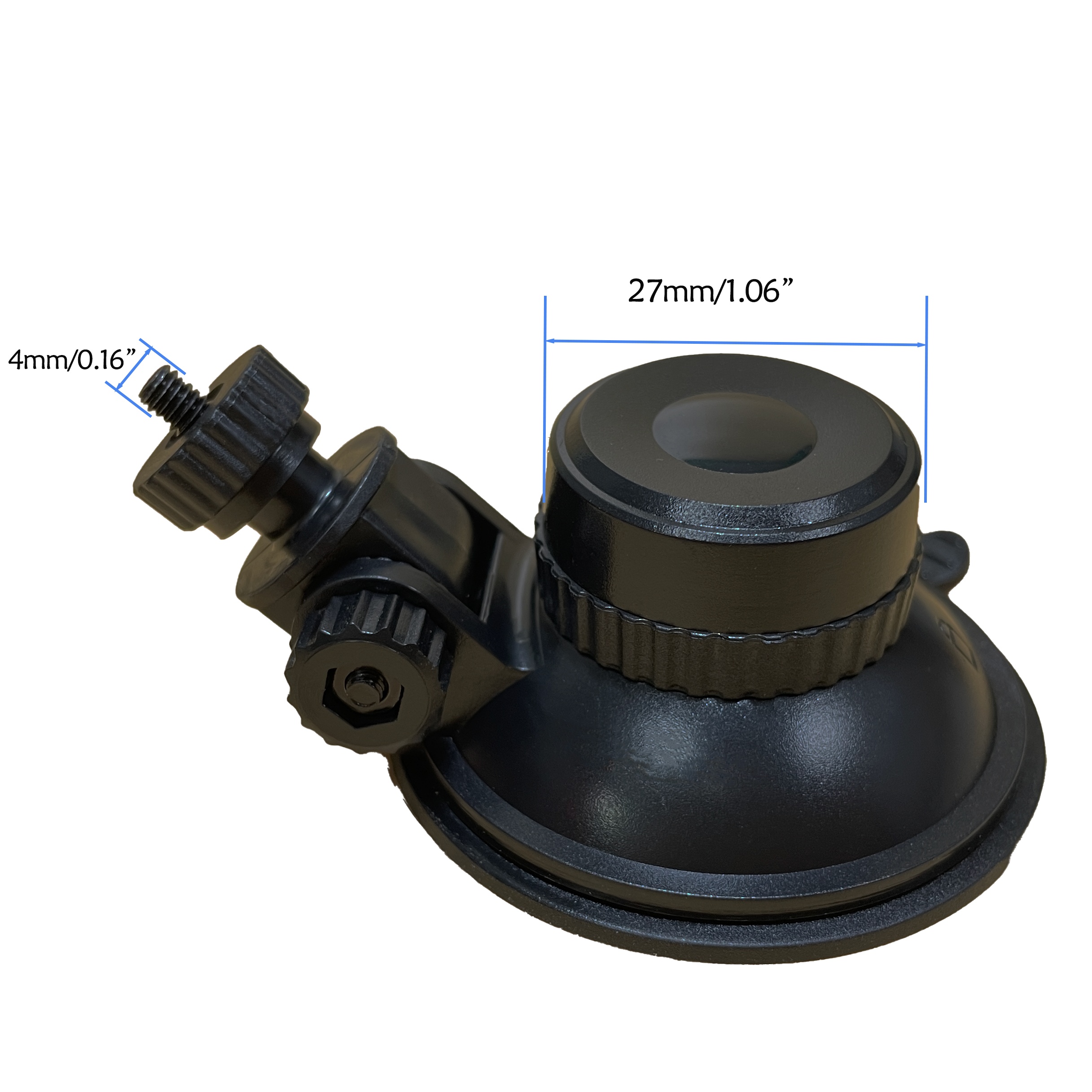 Image of Car Camera Navigation Bracket, Adjustable Anti-shake Trace-free Car Glass Suction Cup Holder, 1pc Black Portable Waterproof Electronic Product Holder, Universal 4mm 1/6" Adapter