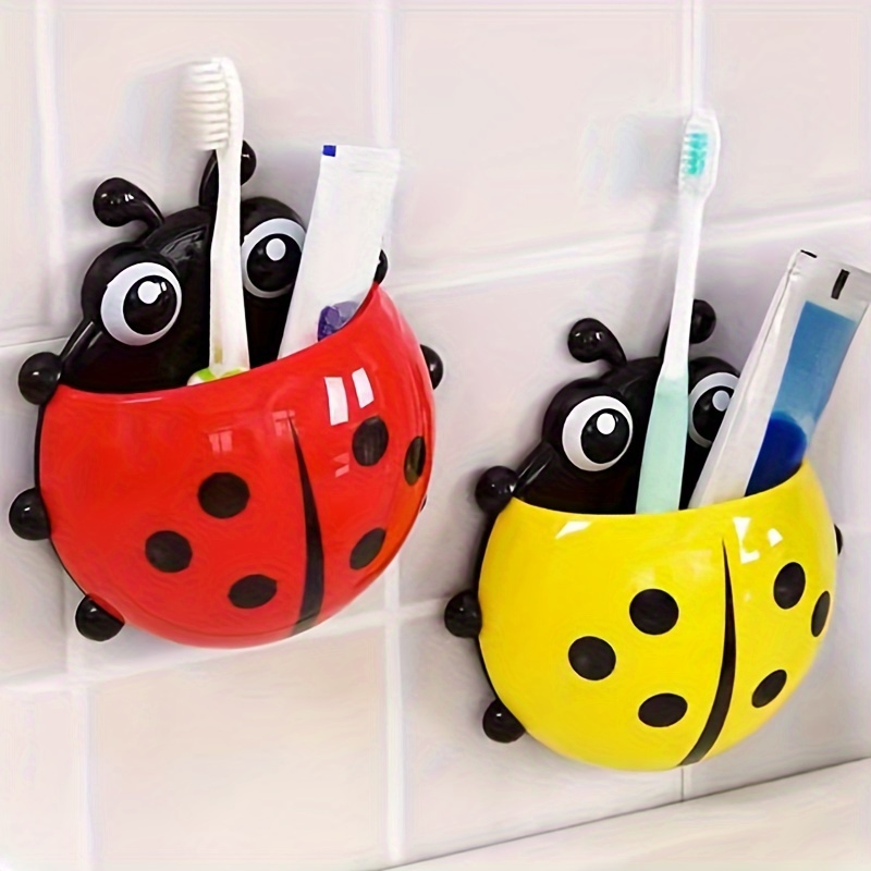

Creative Home Ladybug Shaped Toothpaste Toothbrush Holder, Storage Rack Facial Cleanser Shelf