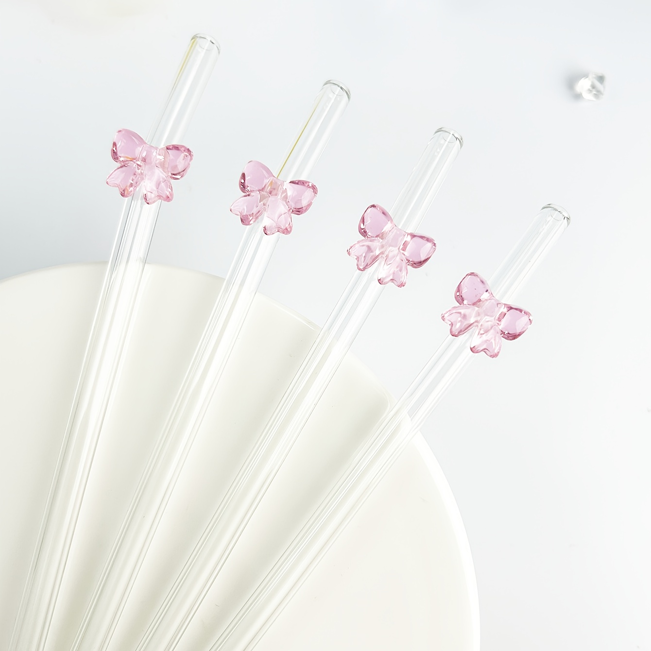 of 2 or 4 cartoon style   flexible glass straws   a cleaning brush suitable for smoothies milk   snack bars party beverages cocktails and   in restaurants