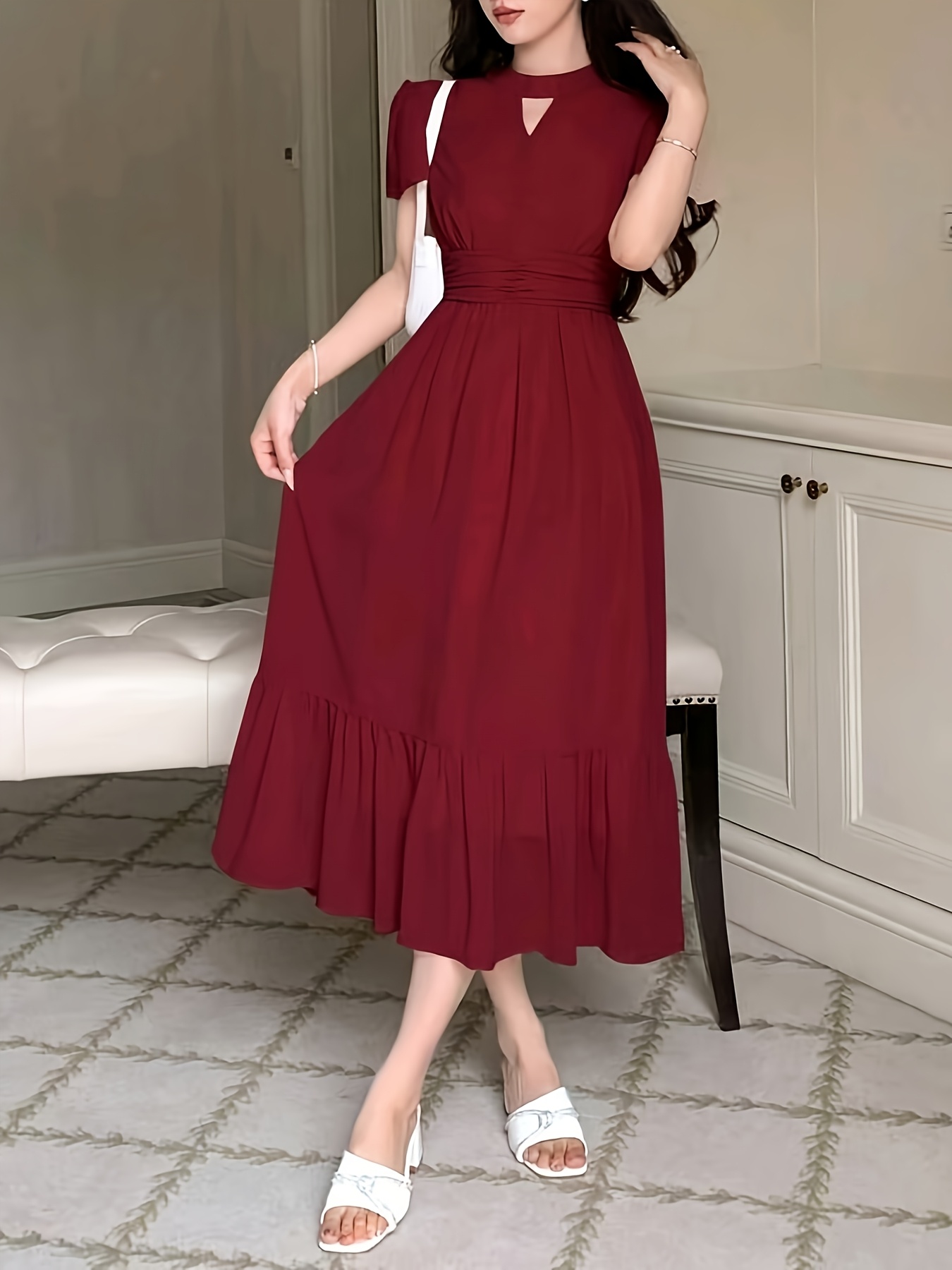 green emerald velvet dress Scarlett Modern Dress - Clean Silhouette with Polished Finish and Refined Style main image 1