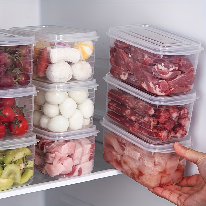Clear Food Storage Containers Scale Lines Hand Wash Plastic details 3