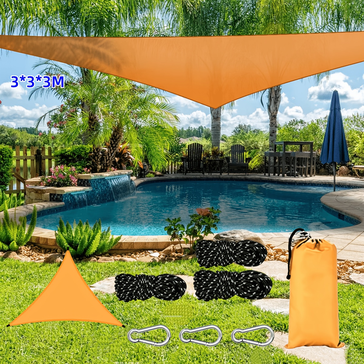 sonnensegel 5x6 Lumaland Sonnensegel 100% HDPE mit Stabilisator fr UV-Schutz - Rechteck 5  x 6 Meter