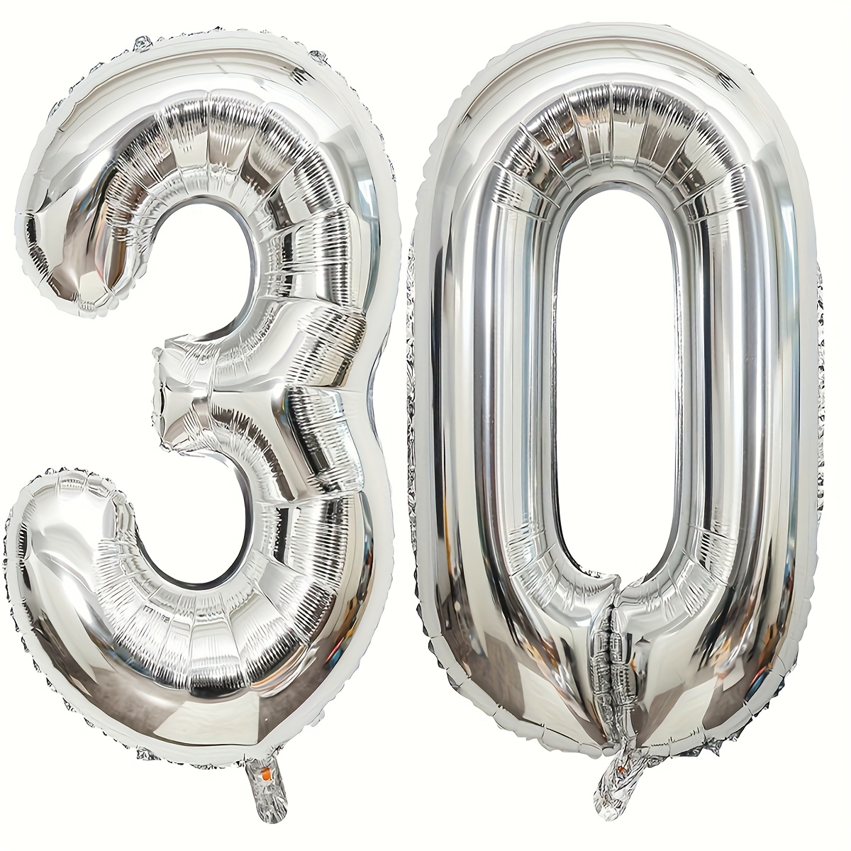 Image of 2 32-inch Balloons - "30" - Perfect For 30th Birthdays, Anniversaries, And Party Decorations, | Modern | Durable Plastic Balloons For Birthday Party Decor