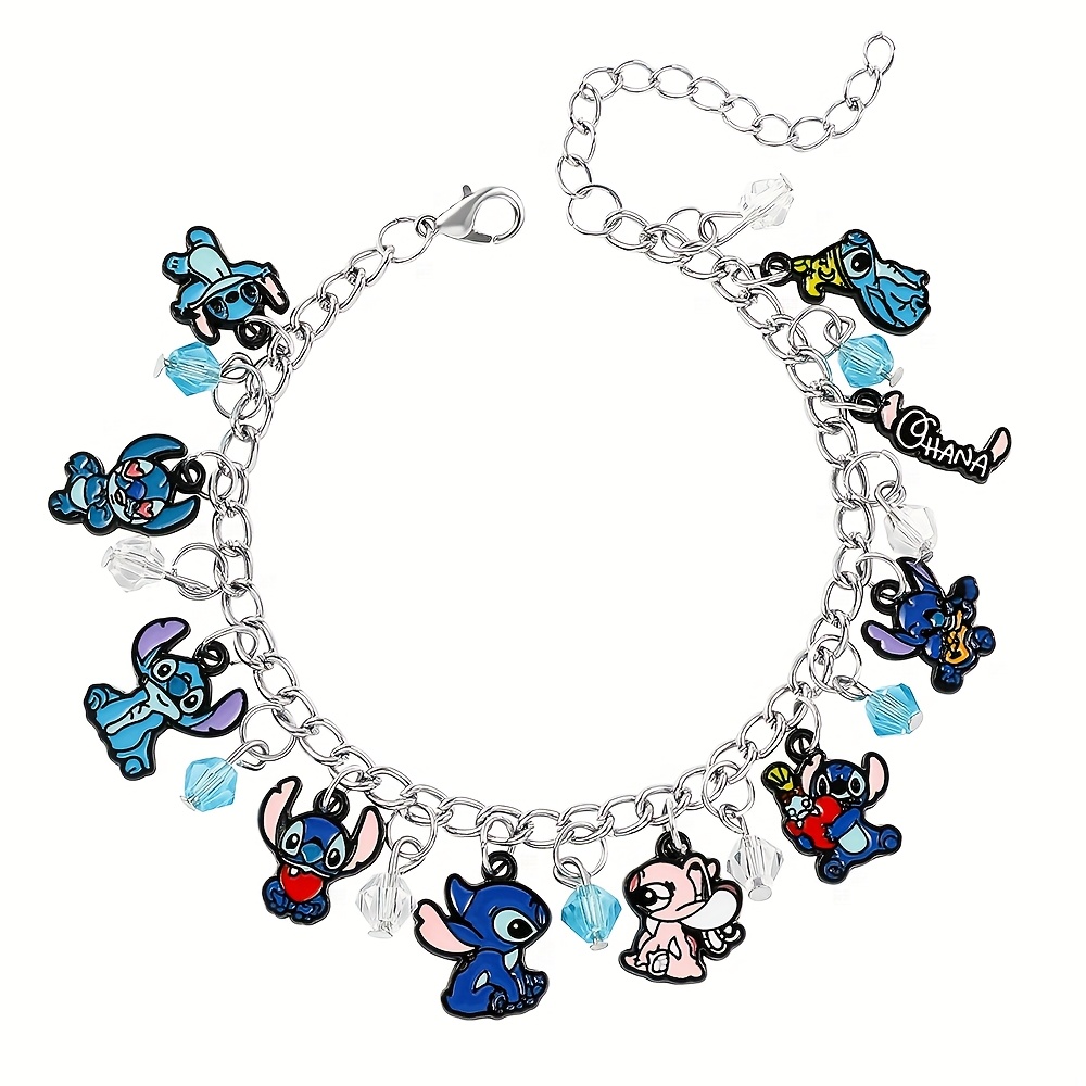 

Stitch Series Cute Anime Alloy Bracelet, Bead Diy Accessory For , Halloween Gift And , Bracelet|vibrant Wristband|decorative Wristband, Jewelry