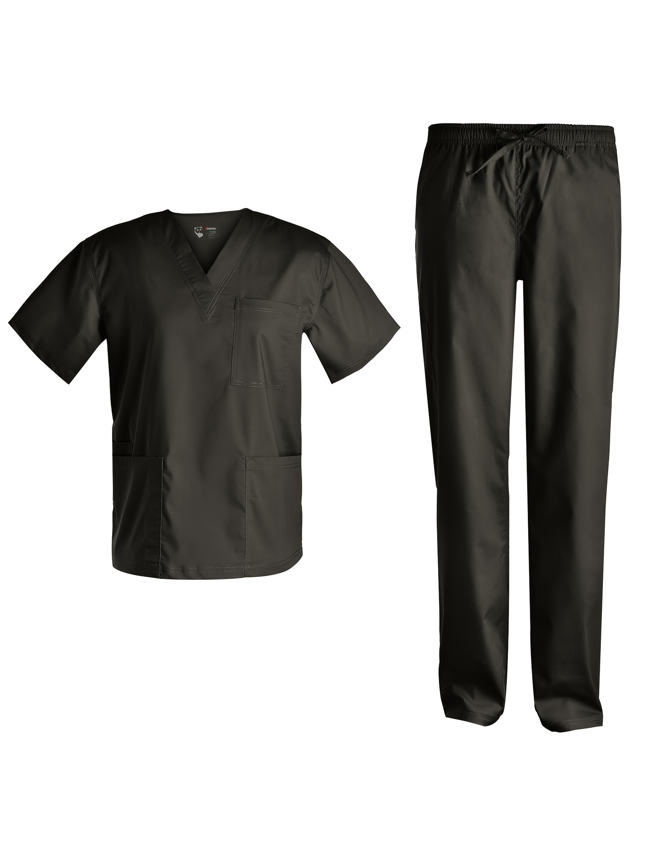 Men Basic V Neck Stretch Set - Plus Size Men Stretch Workwear Garden Work Set Top And Pants JY7301.