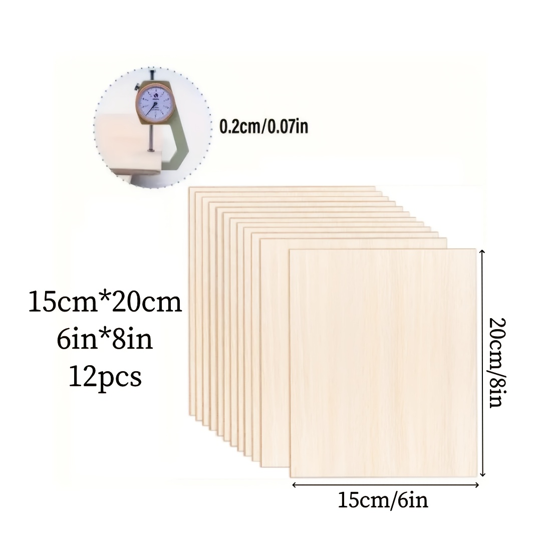 Image of 12/10/5pcs 15*20cm Color Birch Plywood 6in*10in Craft Wood Very Suitable For Projects, Painting, Sketching, Laser, Wood Carving, Wood Burning And Cnc Cutting Square Wooden Board Used For Laser Cutting