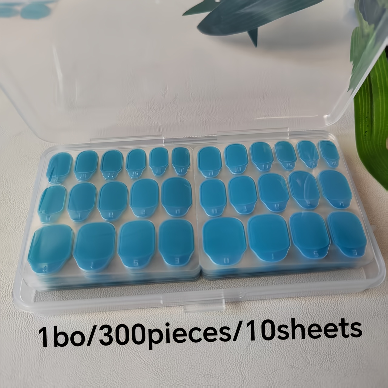 Image of 10-pack Of 300pcs Double-sided Nail Stickers - Odorless Breathable Jelly Glue, Suitable For Almond-shaped Medium-length Glossy Press-on Nails, Super Strong