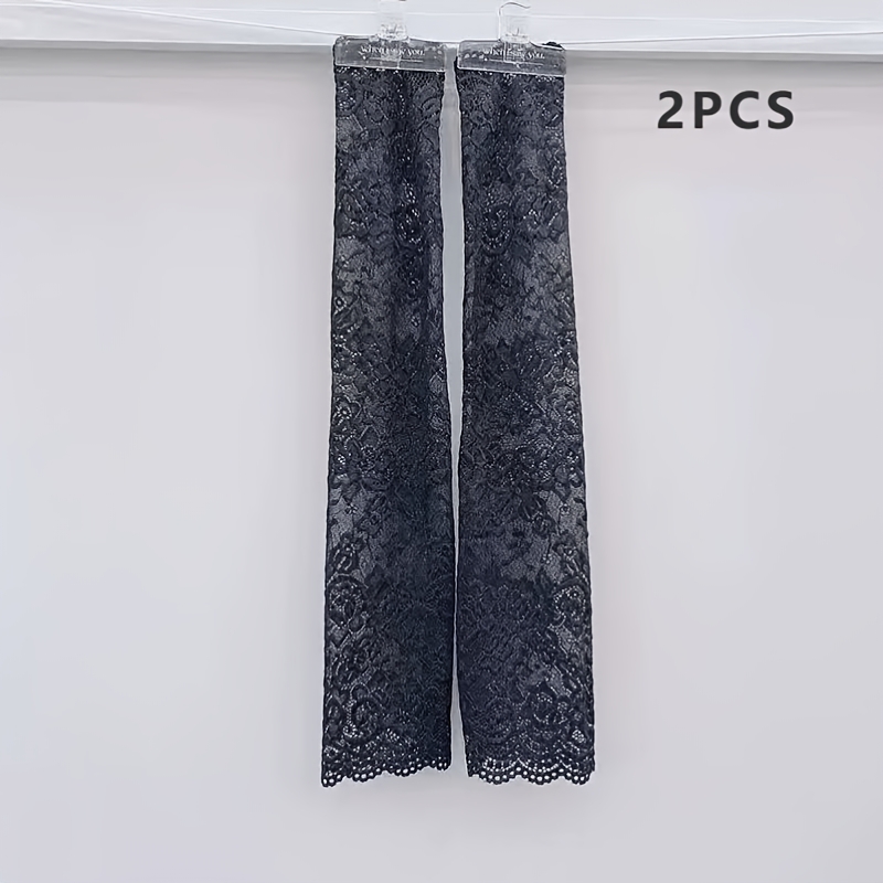 TEMU 2pcs Women French Retro Lace Arm Sleeves, Breathable Mesh Arm Covers, Soft Stretchy For Daily Commute Outdoor Driving, Multiple Colors