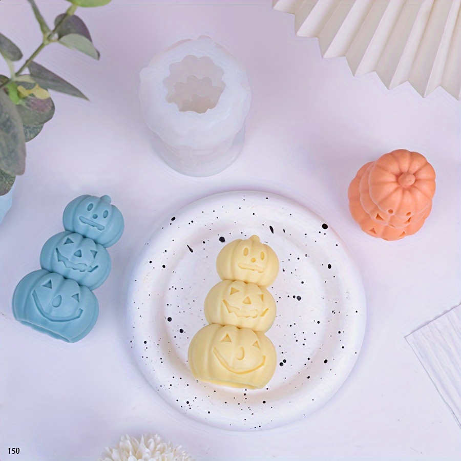 

3-layer Pumpkin Silicone Mold For Candle Making - Decorations