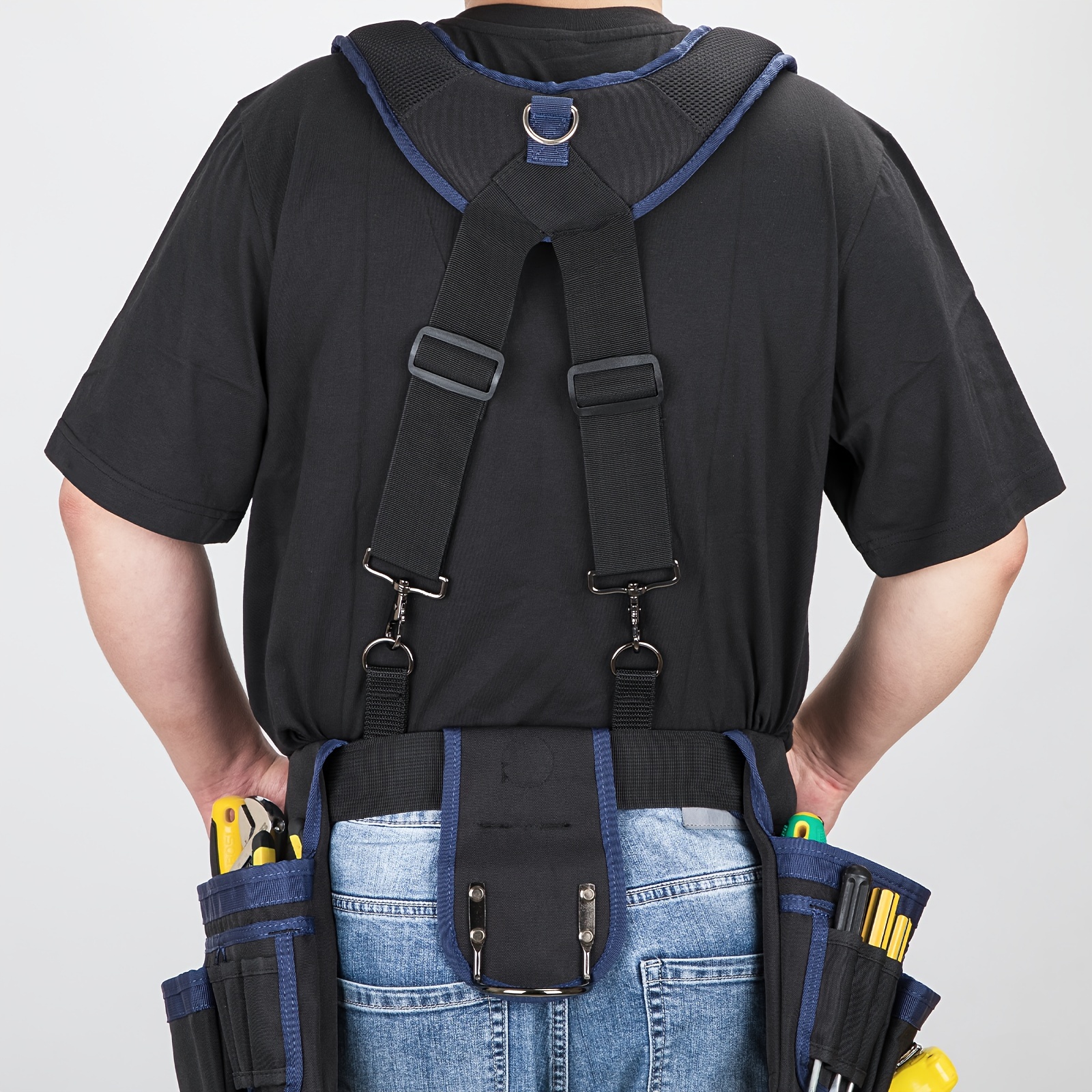 

Tool Belt Suspenders, Work Belt Suspender With Magnetic Wristband, Suitable For Construction Electrician Tool Belt With Adjustable Front And Back Straps