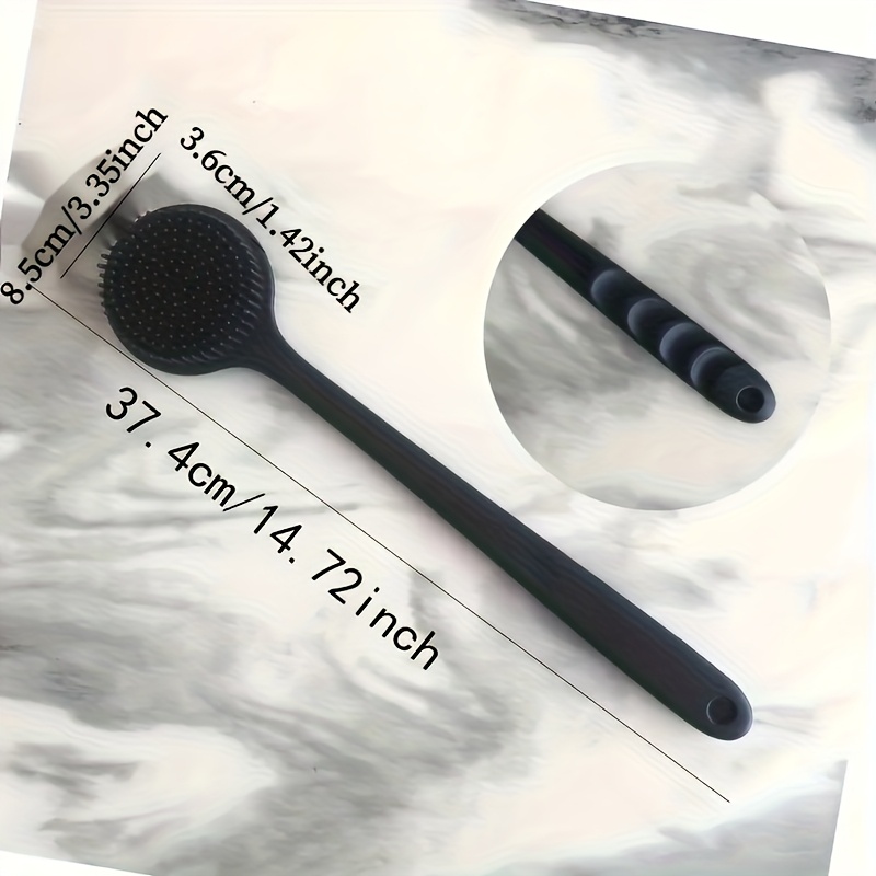 extra long bath brush with non   heavy duty back feet body scrubber dual sided soft bristles for exfoliation massage fast drying silicone shower brush no battery needed ideal for adults seniors 14 72 single   bathroom essentials senior bathing aid ergonomic handle back scrubber hygienic design easy to   spa Product details 3