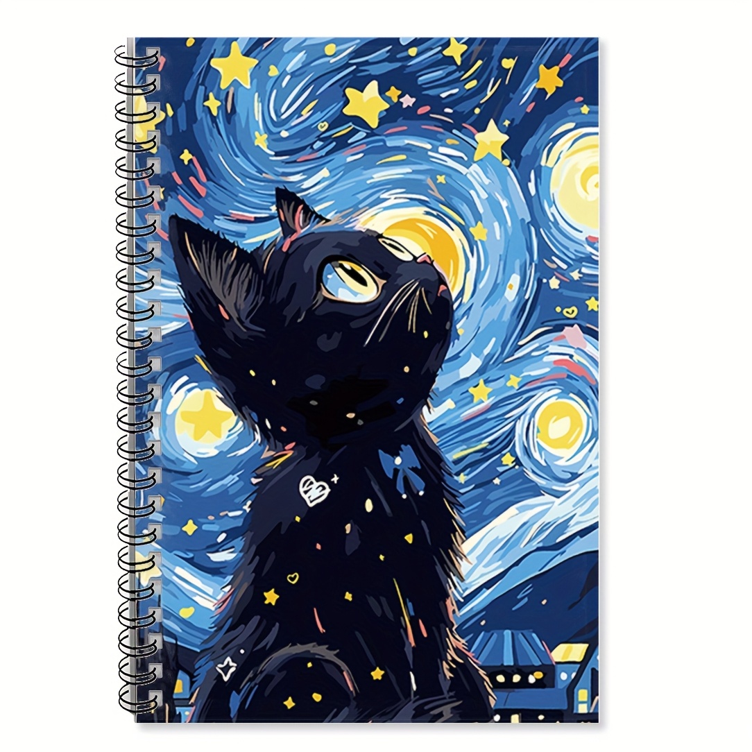 TEMU 1pc Cahier Spirale Ciel Étoilé et , Couleurs Assorties, Papier, avec Kit , pour Fournitures Scolaires et de Bureau, Ami, Collègue, Femme, Moi
