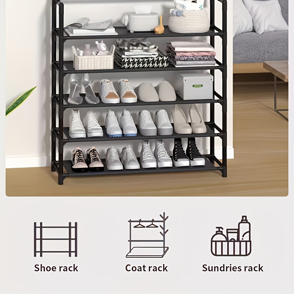 4-5 Tier Shoe Rack - Space-Saving, Easy Assembly, Durable Design for Entryway And Bedroom, Minimalist Style, Efficient Sneaker Storage, Shoe Storage Solution | Modern Shoe Rack | Durable Construction, Dorm Entrance Storage Rack for Shoes And Hats