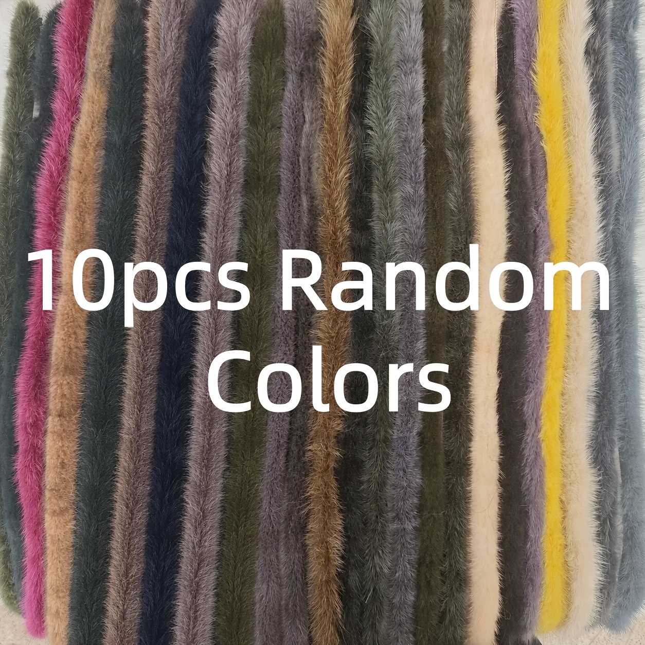 TEMU Lot de 10 bandes de fausse fourrure de multicolores de 800 cm de longueur , sangle en peluche douce et duveteuse, accessoires de passepoil pour