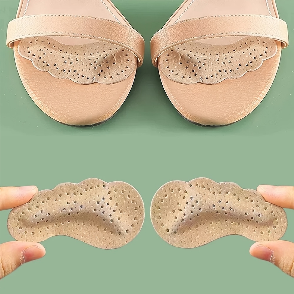 Women's Anti-slip Shoe Inserts, Leather Adhesive Sandal Forefoot Pads, Self-adhesive Anti-slip Insoles For High Heels