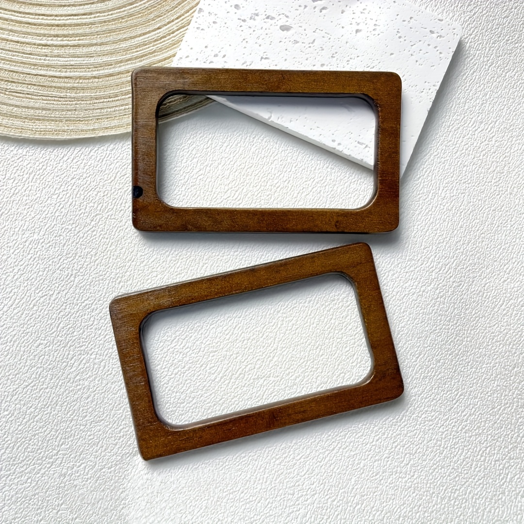 2pcs New Wooden Rectangular Wooden Handle Wallet Gift Making Materials Handle Replacement Piece Elegant Retro All-match Style Handle, Wallet Making, Diy Wallet Making