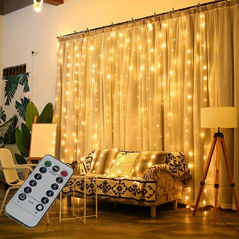 

300 Led Curtain String , , Controlled, Usb , Copper & Plastic, Led For , Engagement, Christmas, 's, Day, & Decor, 9.8ft X 9.8ft